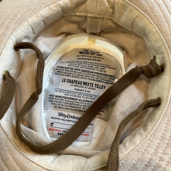 Tilley Size 7 1/4 TMH55 Mash-Up Airflo Sun Hat Hemp Blend Fishing Sports Brown - Picture 6 of 12